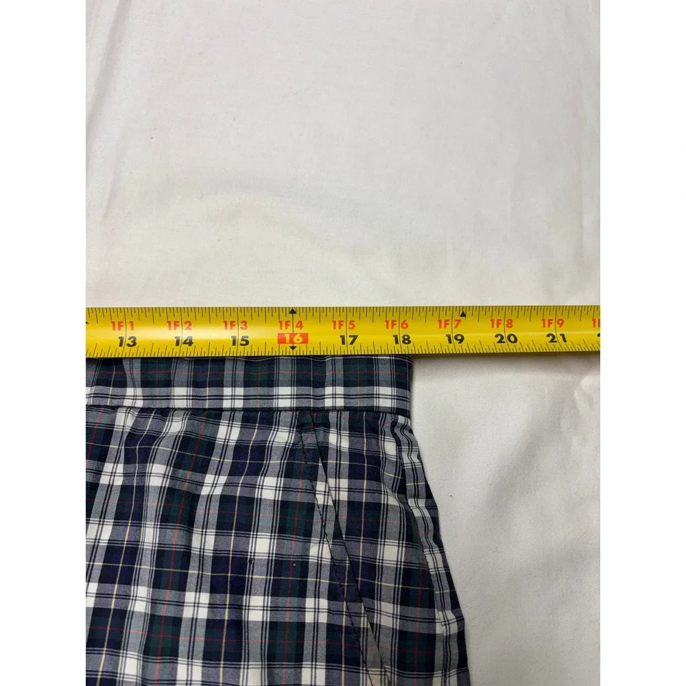 Vtg Polo Ralph Lauren Plaid Shorts Mens 36X11 Green Navy Blue Tartan Cotton Golf